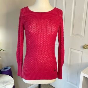 GUESS Coral Long Sleeve Boatneck Knit Top Size S